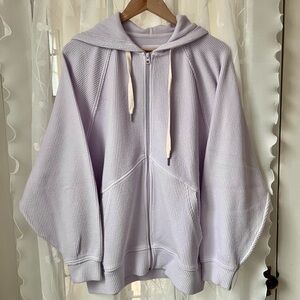 Aerie Purple Zip Oversized Hoodie
